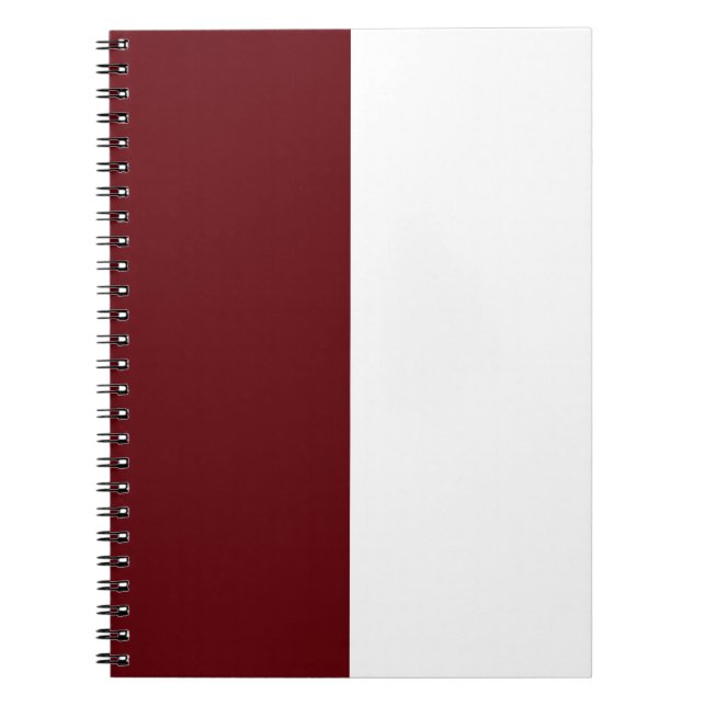 Carnet Maroon & blanc PERSONNALISÉ (Devant)