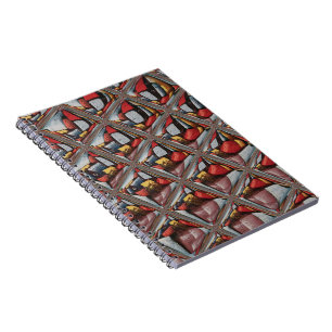 Carnet Maroon gris cendré en relief À damiers : un art mo