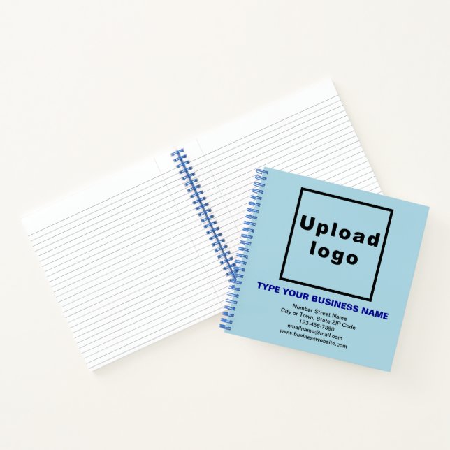Carnet Marque commerciale sur Carré bleu clair spirale (Intérieur)