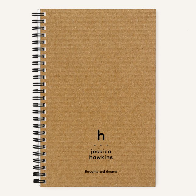 Carnet Marque élégante Marron Carton Arrondi Moderne (Recto)