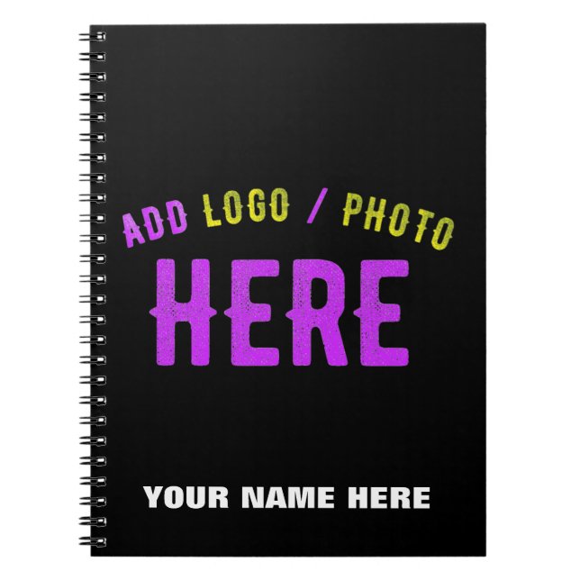 CARNET MARQUE VERIFIEE NOIRE PERSONNALISABLE MODERNE ET C (Devant)