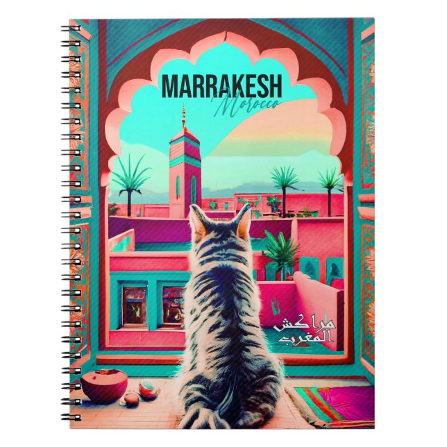 Carnet Marrakech Maroc Chat Voyage Tourisme Souvenir (Devant)