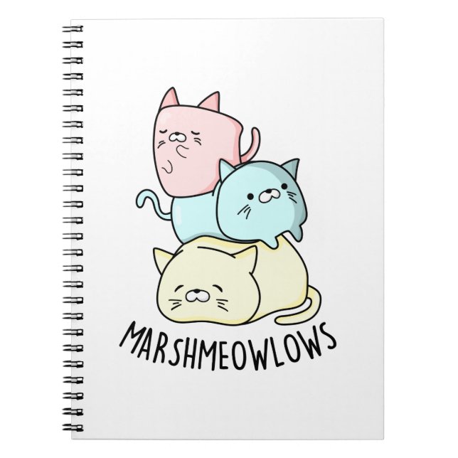 Carnet Marsh-meow-lows Chat Drôle Pun Marshmallow  (Devant)