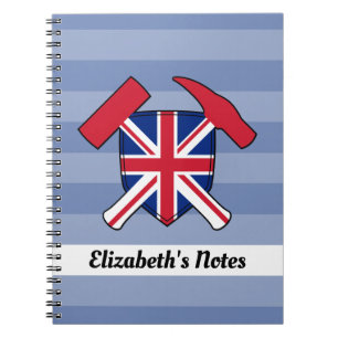 Carnet Marteau de rock du géologue avec logo Union Jack