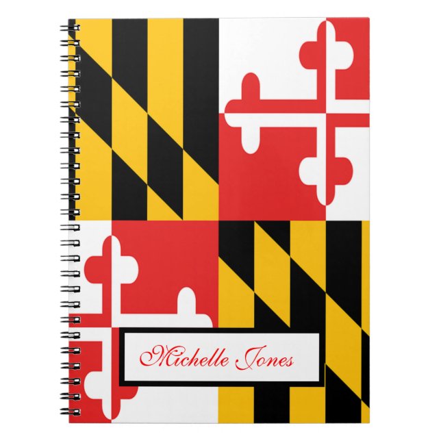 Carnet Maryland Drapeau Ajouter Votre Nom Homeschool (Devant)