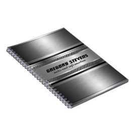 Carnet Masculine Faux Grandes Argent Design Monogramme