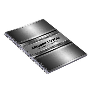 Carnet Masculine Faux Grandes Argent Design Monogramme