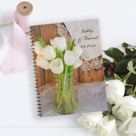 Carnet Mason Jar et White Tulips Country Barne Mariage