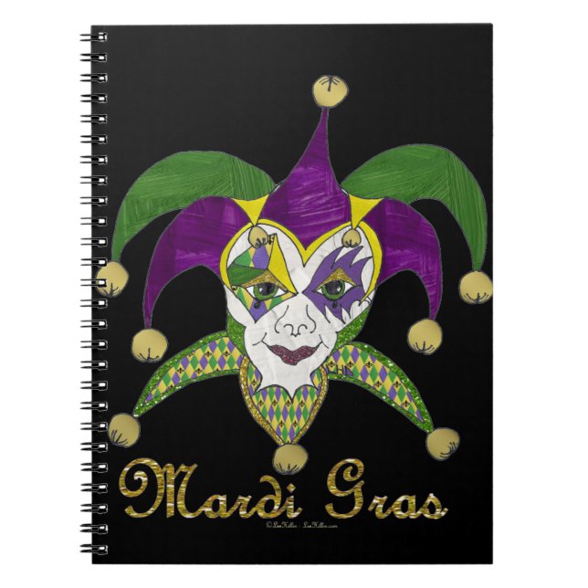 Carnet Masque coloré Mardi Gras Jesters (Devant)