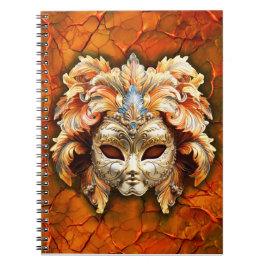 Carnet Masque vénitien avec Plums orange sur Arrière - pl