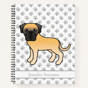 Carnet Mastiff Anglais Fauve Chien de Dessin Animé Mignon