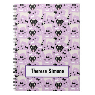 Carnet Mastiff Fawn Chien race Motif pourpre