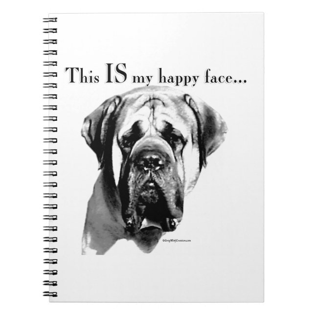 Carnet Mastiff Joyeux visage (Devant)