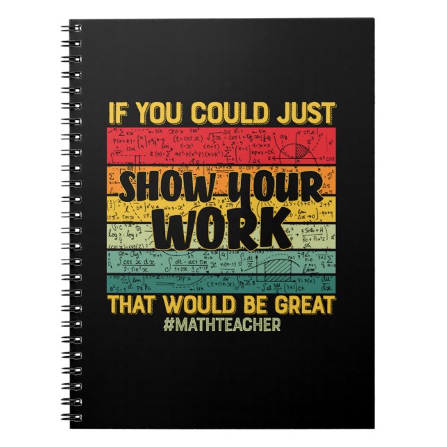 Carnet Math Enseignant Maths Si Vous Pouvez Juste (Devant)