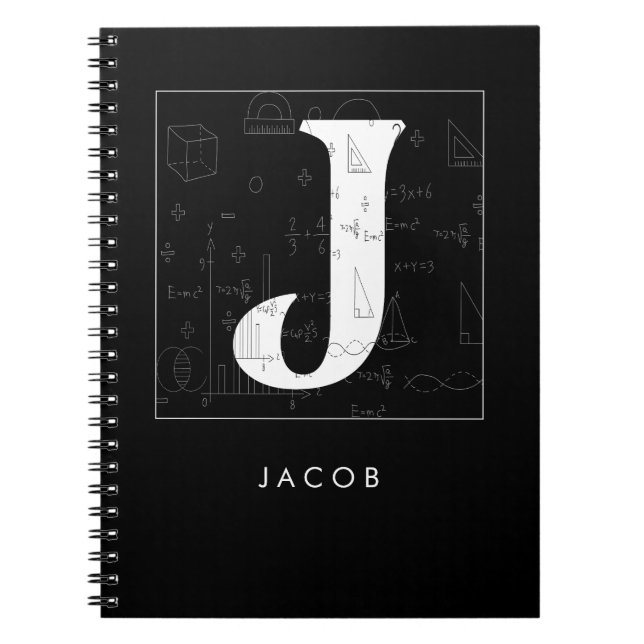 Carnet Math Monogramme - Lettre J (Devant)