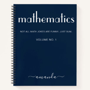 Carnet Mathématiques personnalisées bleu moderne