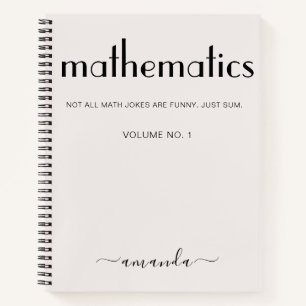Carnet Mathématiques personnalisées en beige féminin