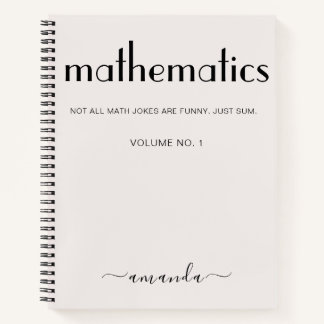 Carnet Mathématiques personnalisées en beige féminin