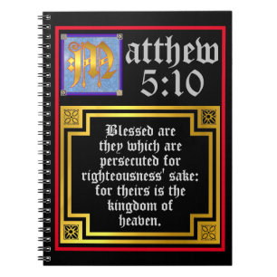 Carnet Matthieu 5 Bleu Golden Illuminé Lettre Chrétienne
