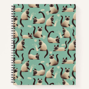 Carnet Mauvais chats siamois frapper des trucs