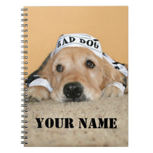 Carnet Mauvais prisonnier de chien de golden retriever