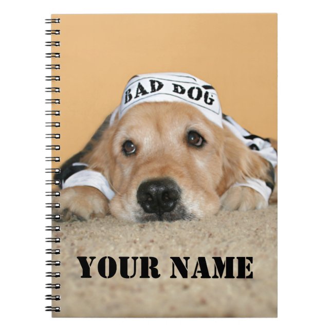 Carnet Mauvais prisonnier de chien de golden retriever (Devant)