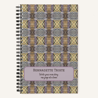 Carnet Mauve Tan Brown Motif géométrique sans couture
