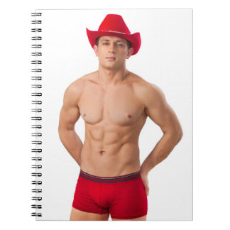 Carnet Mec sexy chapeau de cowboy torse nu homme musclé