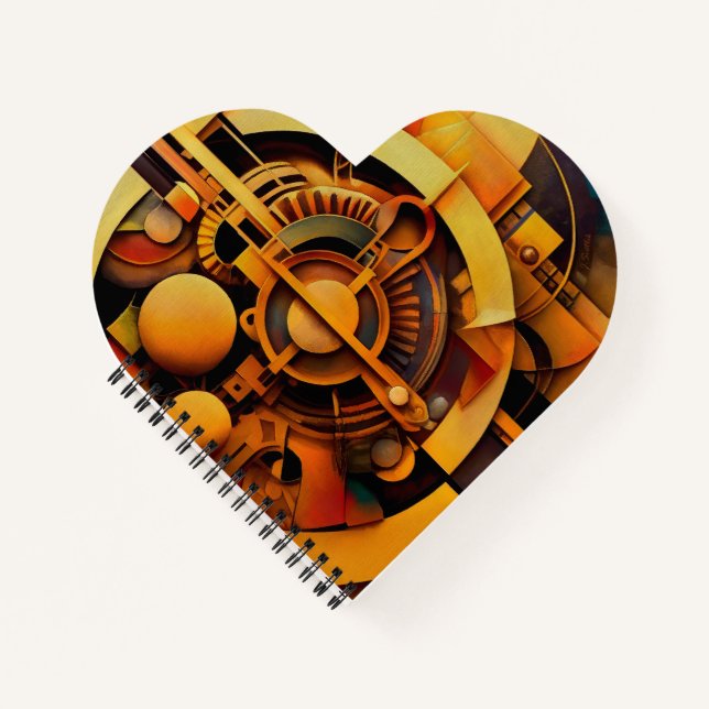 Carnet Mécanisme doré abstrait Steampunk (Devant)