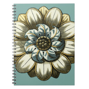 Carnet Médaillon floral fleuri sur l'arrière - plan