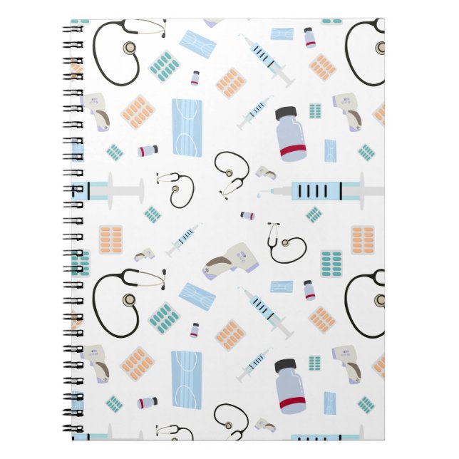 Carnet Médecin de santé Motif Fournitures Médicales (Devant)
