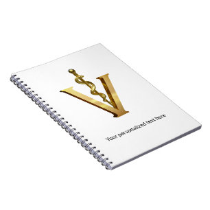 Carnet Médecine vétérinaire Or V Elégant Asclepius