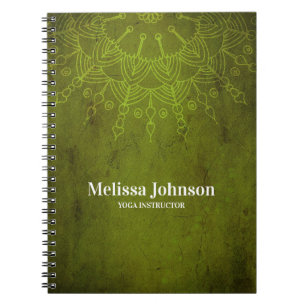 Carnet Méditation Mandala Yoga Vert foncé personnalisée