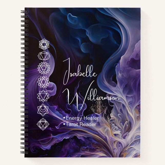 Carnet Méditation mystique de l'Améthyste Chakras Reiki Y (Devant)