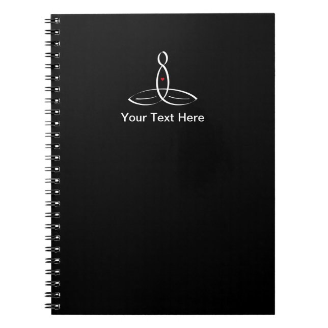 Carnet Méditation stylisée avec texte personnalisable (Devant)