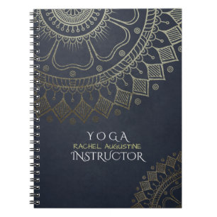 Carnet Méditation Yoga Instructeur Gold Mandala Marine Bl