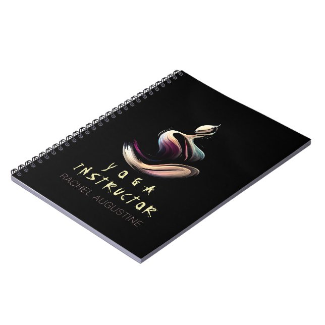 Carnet Méditation Yoga Instructeur Lotus Pose Brush Strok (Côté gauche)