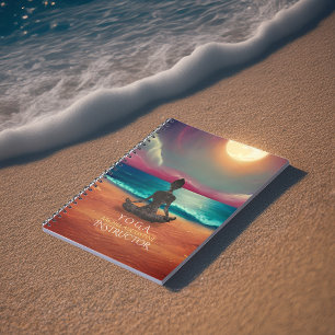 Carnet Méditation Yoga paisible Lune Sky Ocean Beach
