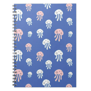 Carnet Méduses sur fond bleu