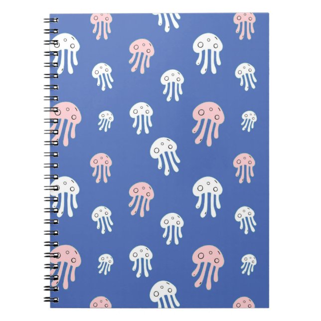 Carnet Méduses sur fond bleu (Devant)