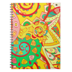 Carnet Mehndi Doodle : Texture Ethnique Colorée.