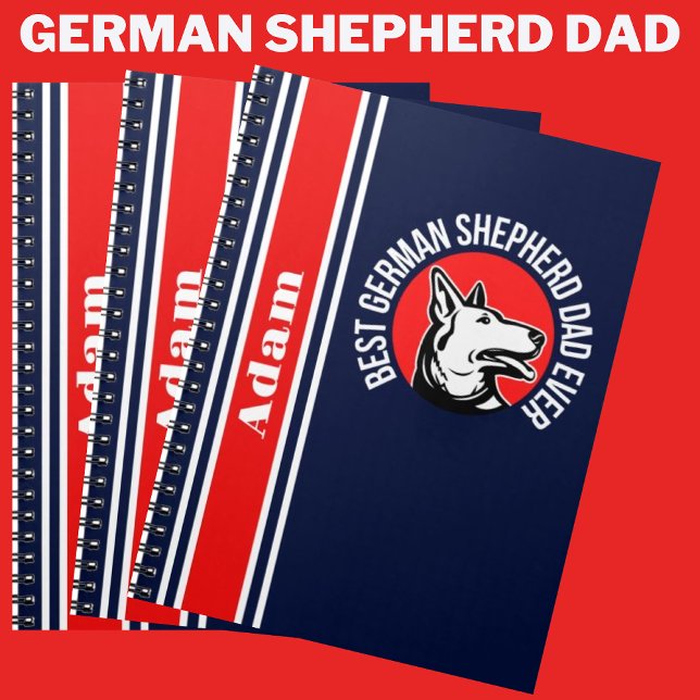 Carnet Meilleur berger allemand personnalisé papa jamais (Créateur téléchargé)