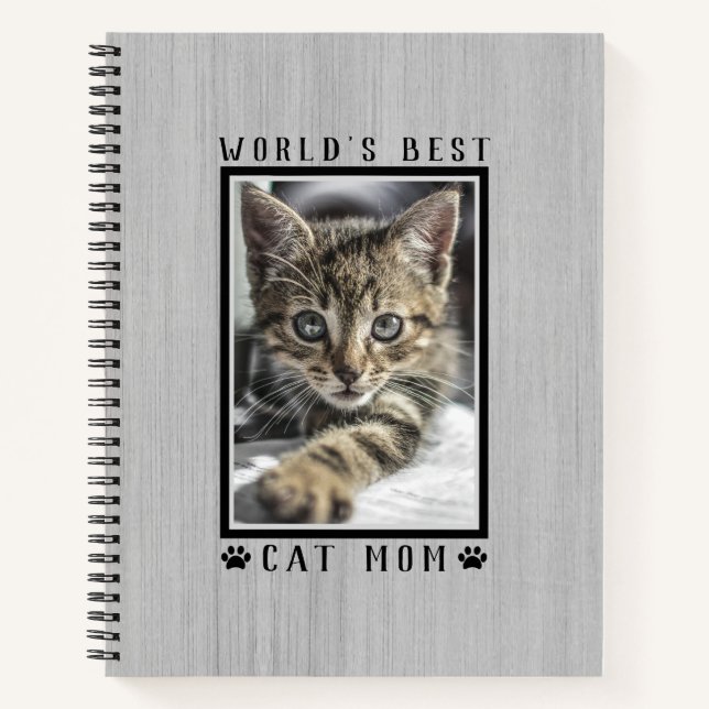 Carnet Meilleur Chat Mondial Maman Empreintes de pattes A (Devant)