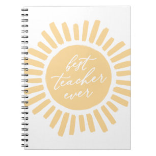 Carnet Meilleur enseignant jamais Sunshine Appréciation d