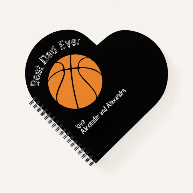 Carnet Meilleur papa Jour Basketball Distorsion du texte  (Devant)