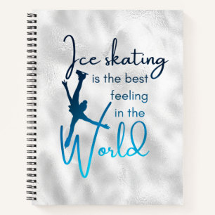 Carnet Meilleur sentiment - Patinage sur glace bleu dégr