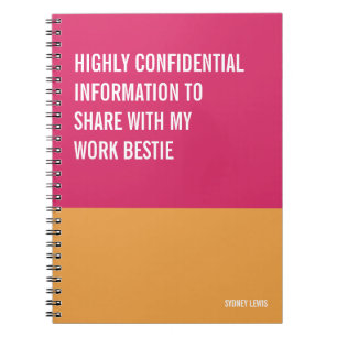 Carnet Meilleure amie de bureau Humour Drôle Cadeau farce