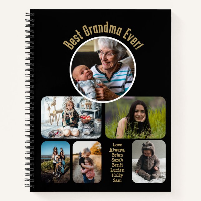 Carnet Meilleure grand-mère jamais ! Collage de photos (Devant)