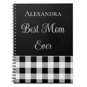 Carnet Meilleure maman Jamais Buffalo plaqué noir blanc t