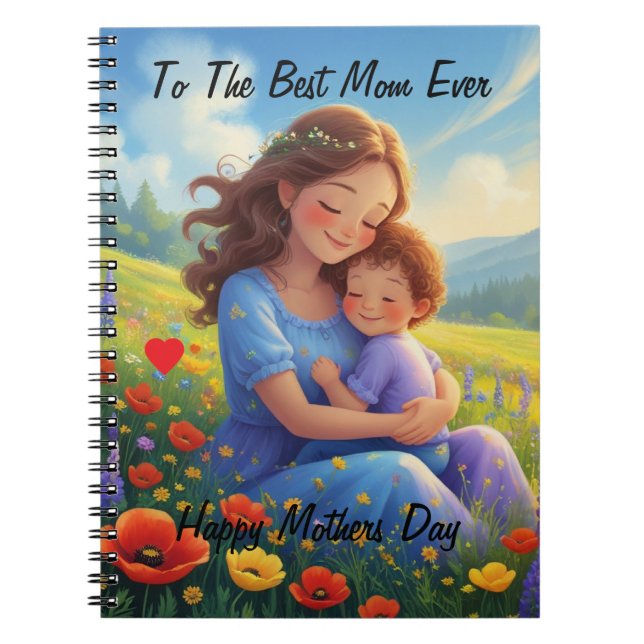 Carnet Meilleure maman jamais dessin Style Fête des mères (Devant)
